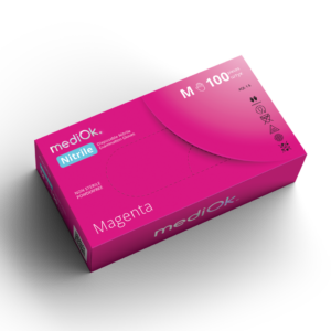 mediOk Перчатки нитриловые розовые MAGENTA M 50 пар